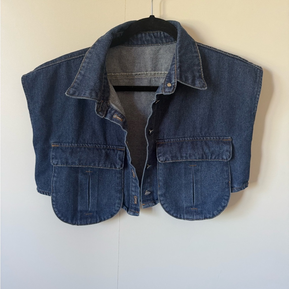 Denim Cropped Vest, size M